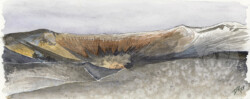 Ubehebe Crater watercolor by Danielle Rose